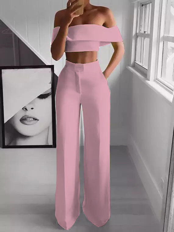 ✨ Sleek & Chic Off-Shoulder Two-Piece Set – Modern Elegance in Various Colours 🤍👠