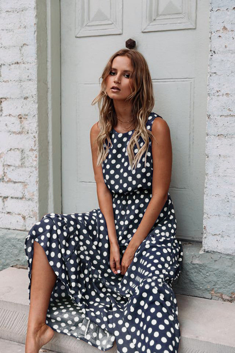 🎀 Vintage Dot Boho Maxi Dress – Retro-Chic Comfort in Various Colours 💫🧡