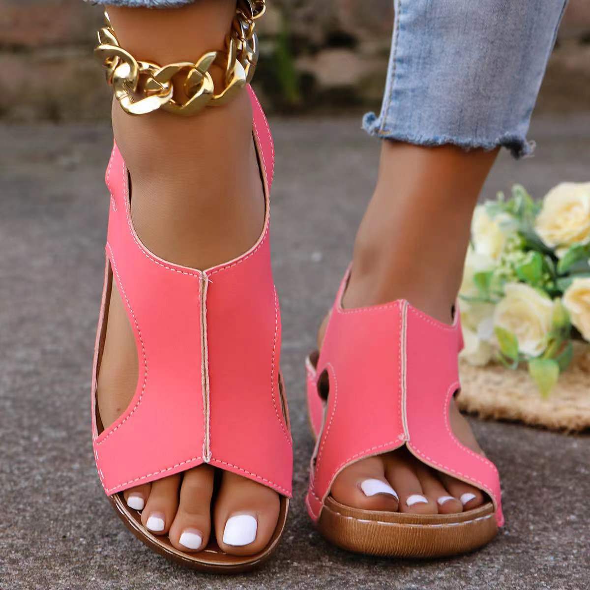 👡 Comfy Open-Toe Slingback Sandals – Available in Various Colours