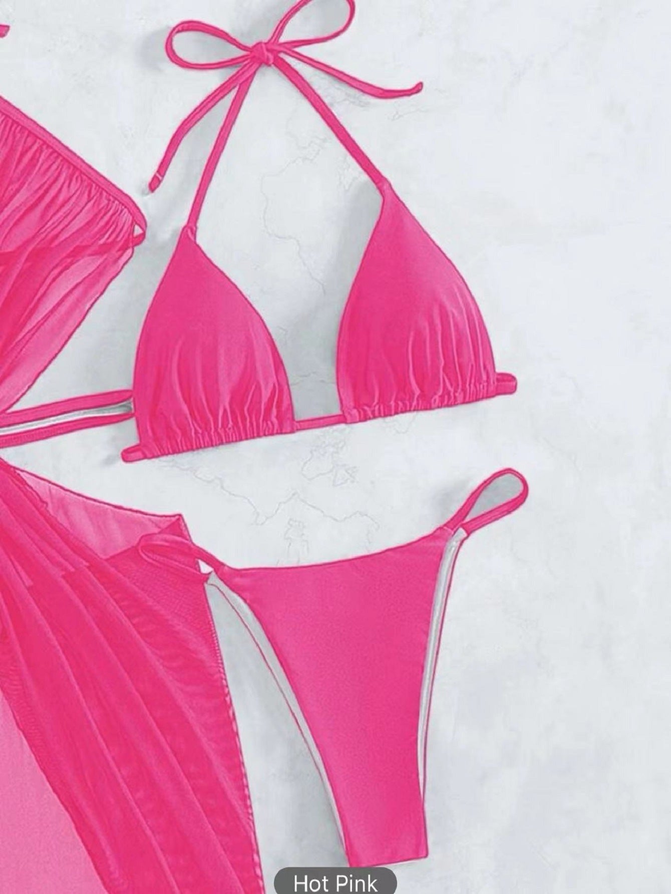🖤 Three Piece-Glam Heart Sheer Cover-Up Swimsuit Set – Various Colours 💙💖