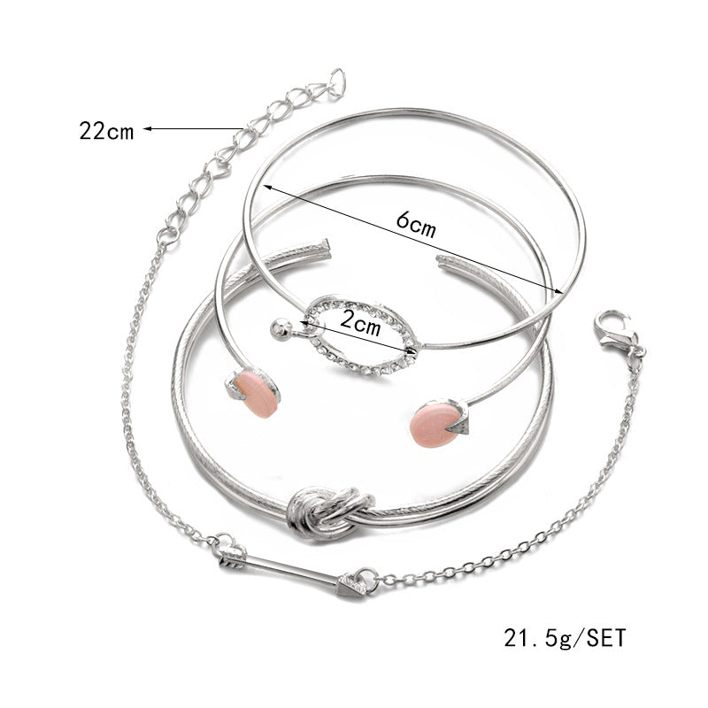 🌸 Title: Rose Gold Layered Bracelet Set – Elegant Charm
