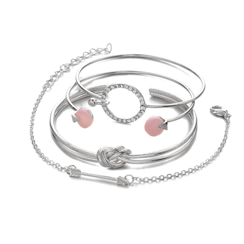 🌸 Title: Rose Gold Layered Bracelet Set – Elegant Charm