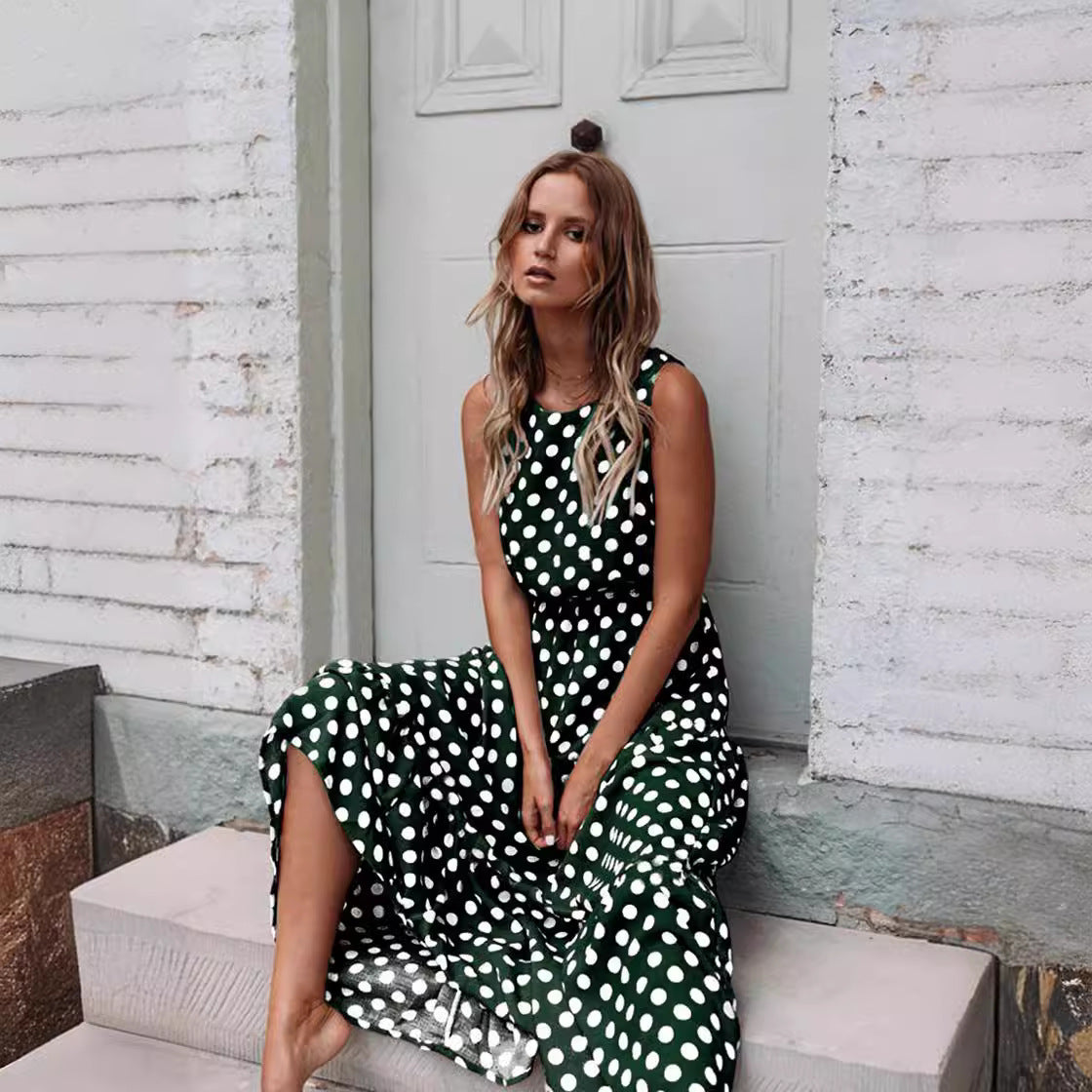 🎀 Vintage Dot Boho Maxi Dress – Retro-Chic Comfort in Various Colours 💫🧡