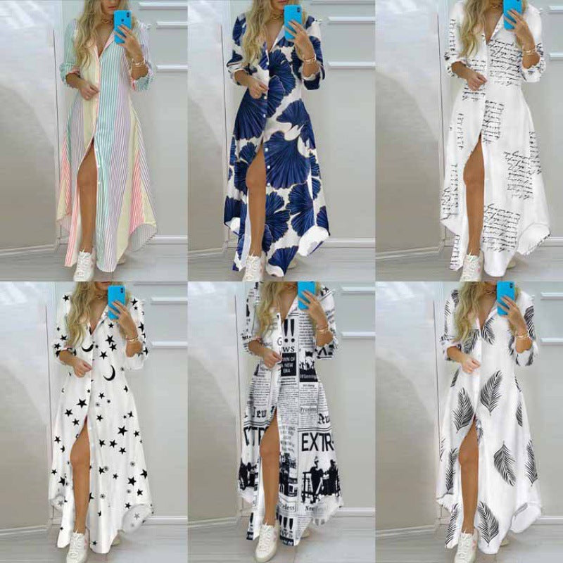 👗 Title: Statement Print Shirt Maxi Dresses – Bold & Beautiful in Various Designs 👗