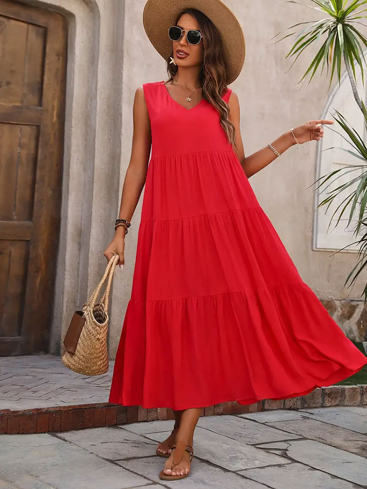 🖤 Title: “The Everyday Tiered Maxi Dress – Effortlessly Elegant in Every Colour” 🌞👗