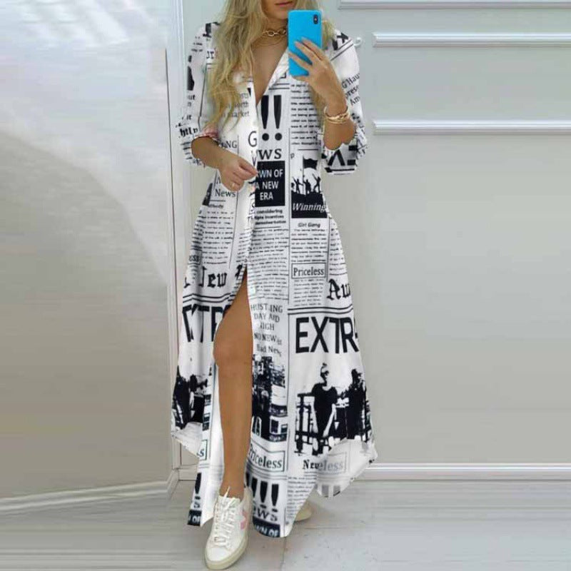 👗 Title: Statement Print Shirt Maxi Dresses – Bold & Beautiful in Various Designs 👗