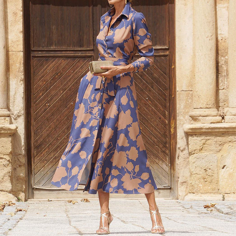 🌿 Luxe Bloom Button-Down Maxi Dress – Sophisticated Style with Timeless Florals 🌸👠
