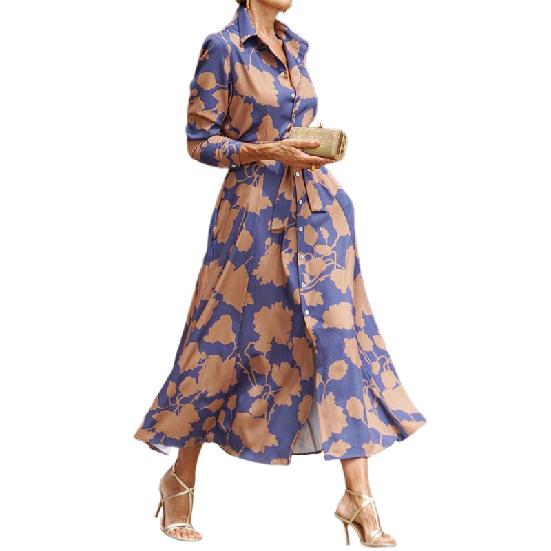 🌿 Luxe Bloom Button-Down Maxi Dress – Sophisticated Style with Timeless Florals 🌸👠