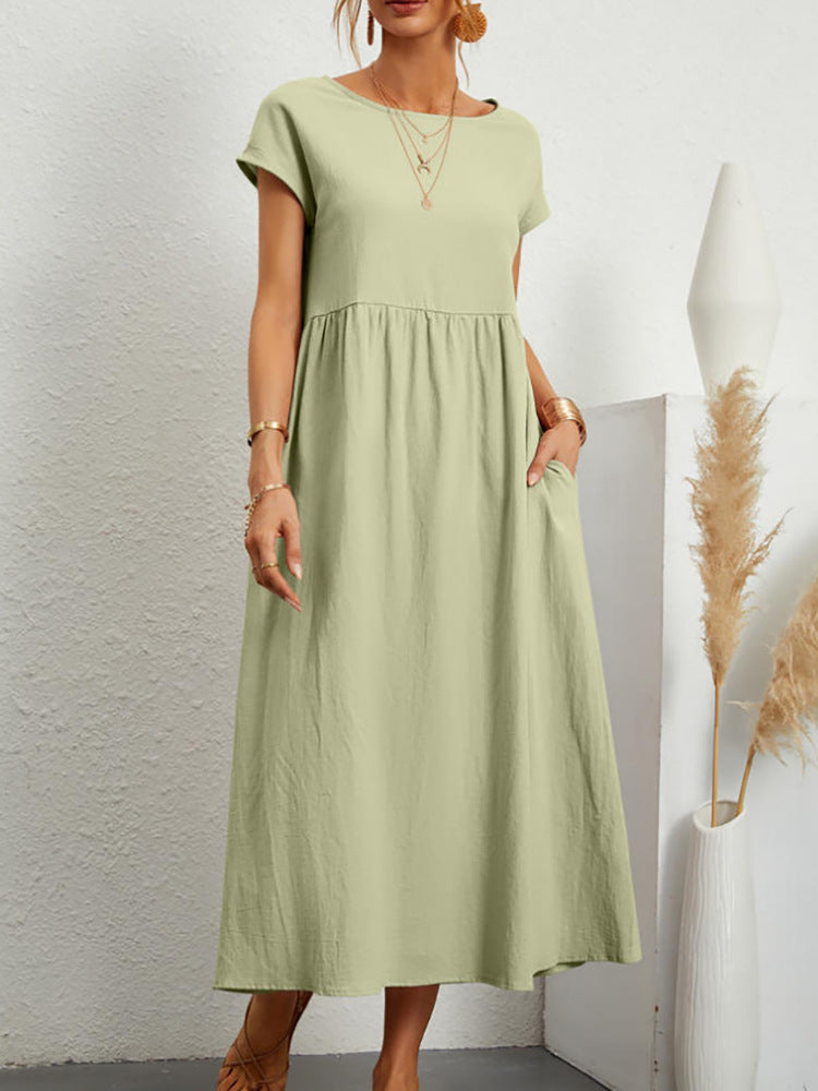 🌿 Everyday Comfort Smocked Tiered Midi Dress – Soft, Flowy & Feminine in Various Colours ☀️👗