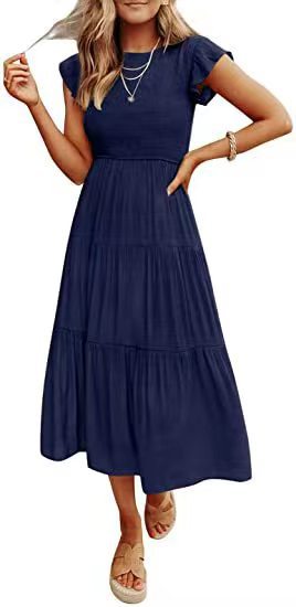 🌿 Everyday Charm Smocked Midi Dress – Comfy, Cute & Classic in Various Colours 💫👗