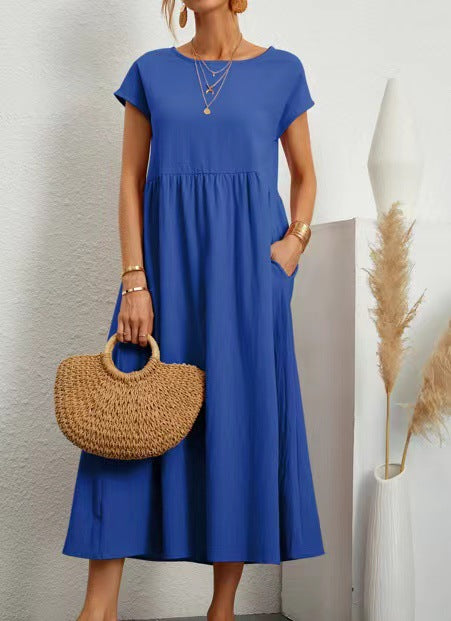 🌿 Everyday Comfort Smocked Tiered Midi Dress – Soft, Flowy & Feminine in Various Colours ☀️👗
