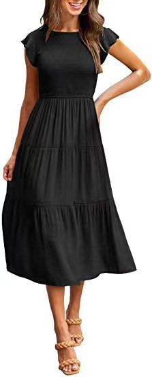 🌿 Everyday Charm Smocked Midi Dress – Comfy, Cute & Classic in Various Colours 💫👗