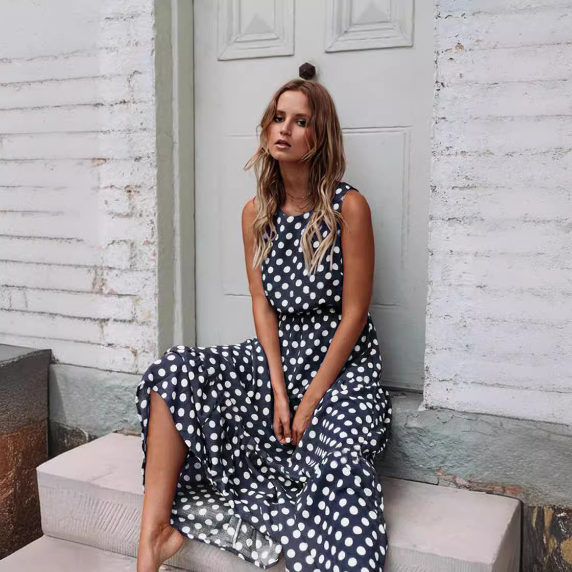🎀 Vintage Dot Boho Maxi Dress – Retro-Chic Comfort in Various Colours 💫🧡
