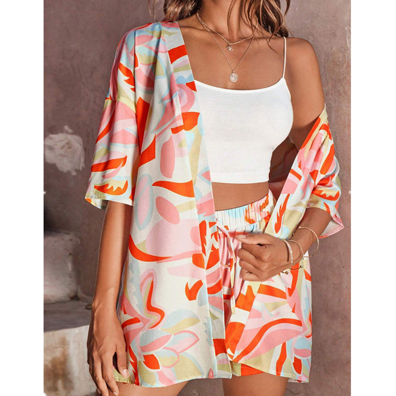 🌴 Tropical Print 2-Piece Lounge Set – Relaxed Vibes in One Bold Look