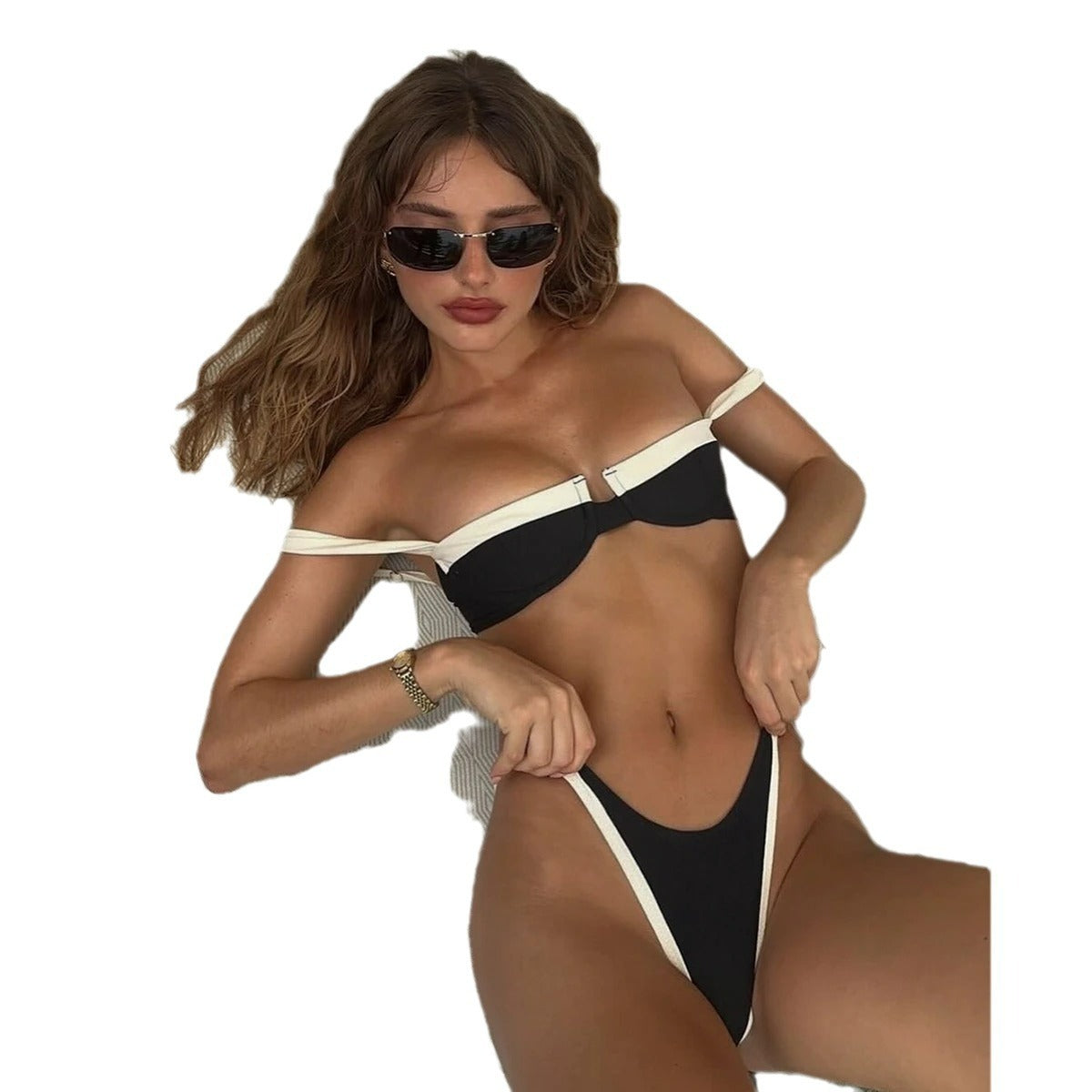 🔥 Luxe Contrast Bikini Set – Where Minimal Meets Maximum Impact 🔥